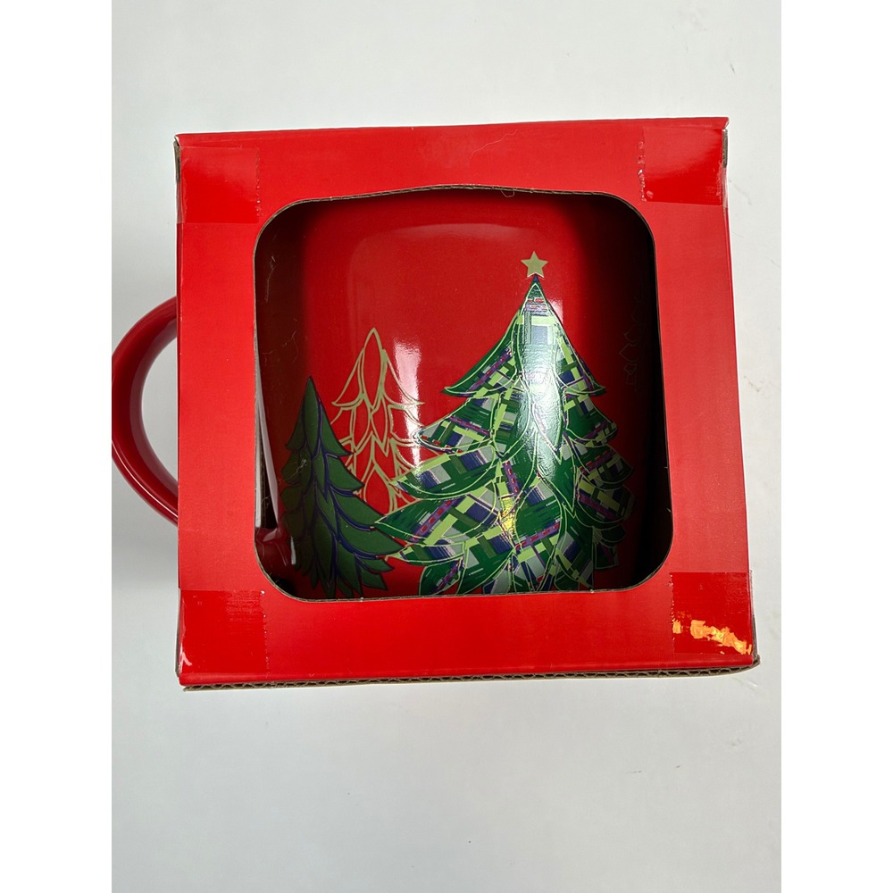Never Opened Starbucks Holiday Christmas Tree Plaid Mug 14oz